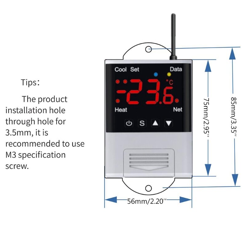 Multifuncional 110V-230VAC 10A WIFI Temperatura DS18B20 para aquário aquecimento doméstico