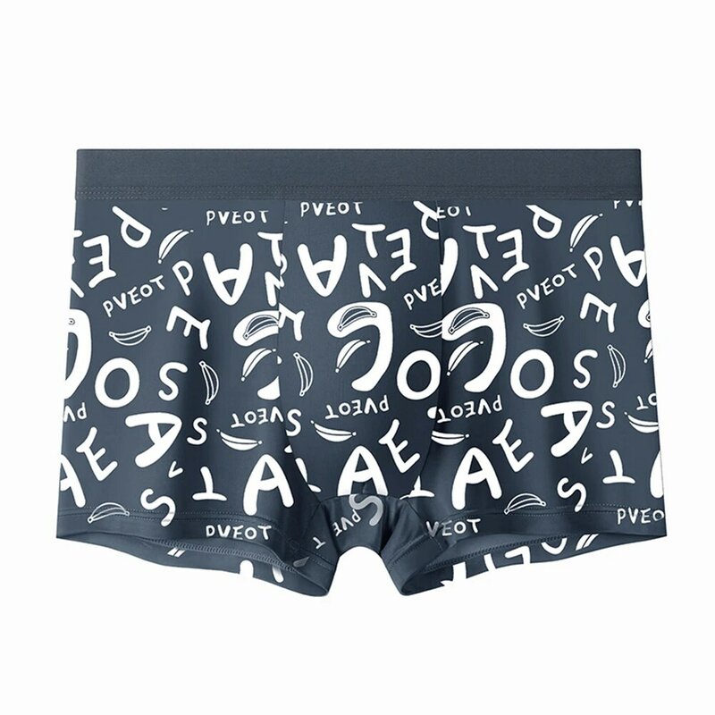 Mens Boxer Briefs Gray Men's Seamless Boxer Briefs with Printed Pouch and Breathable Fabric for All Day Comfort