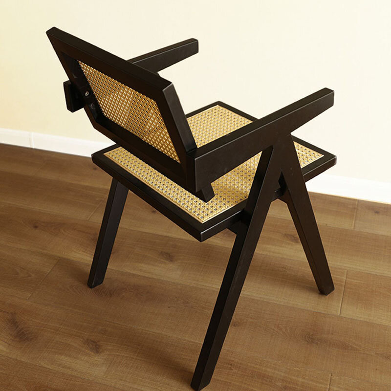 Silla de ratán de madera para el hogar, mueble ligero de lujo, estilo nórdico, relajante, diseño Individual, taburete moderno para comedor