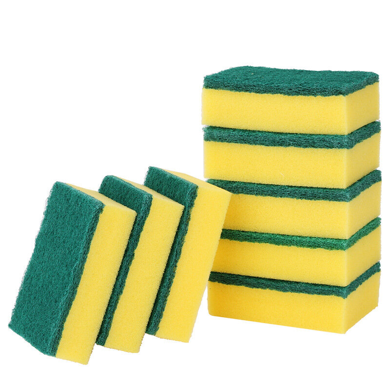 8pcs Highly Absorbent Cleaning Sponges Kitchen Supplies Clean Pot Rust Stain Sponge Brush Kitchen Grease Cleaner Household Tools