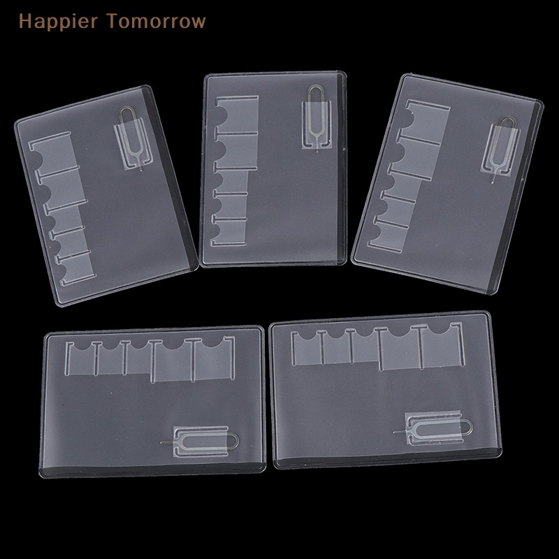 5Pcs Universal Transparent Memory Card 6 Sim Card Holder Case Portable Protector