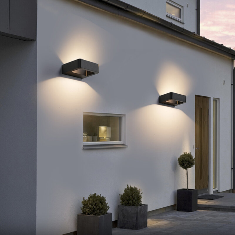 Luces de pared impermeables para exteriores, candelabro de 7W y 12W para porche, jardín, iluminación de decoración interior, AU66