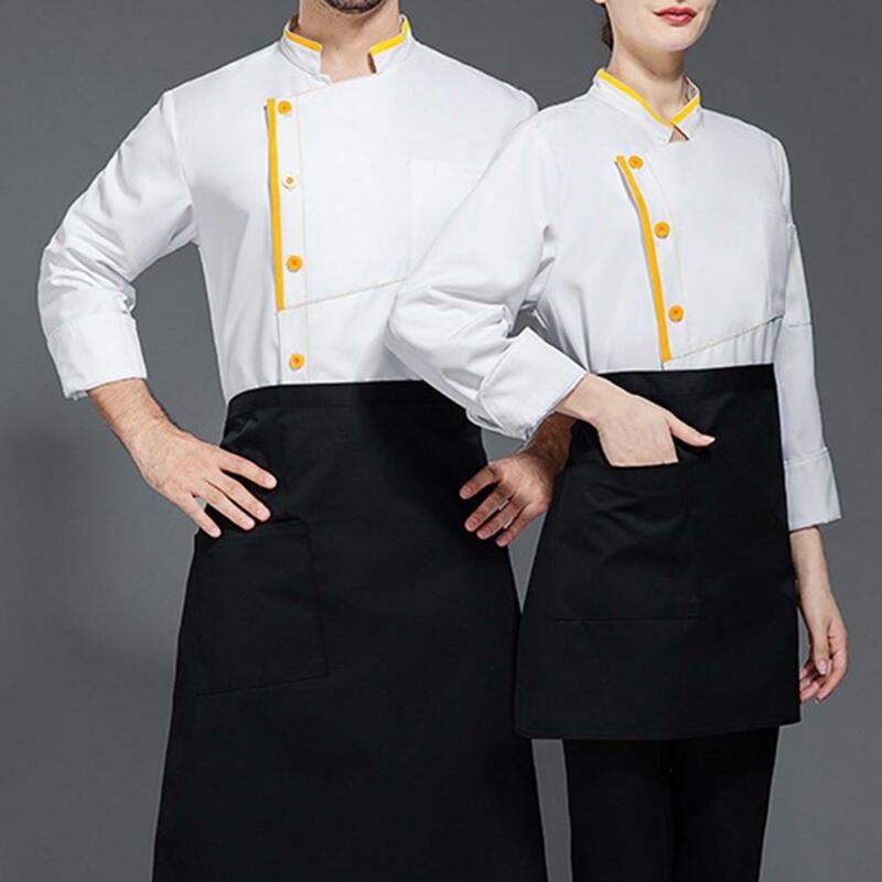 Abbigliamento da cuoco alla moda cappotto da cuoco traspirante uniforme da cuoco resistente alle macchie per cucina ristorante corto per cuochi per il Comfort