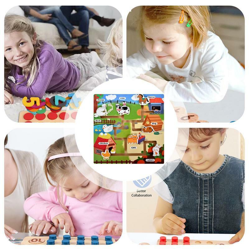 Kinder Holz Match Board pädagogische Sortierung Brettspiel Farbe Form kognitive Fähigkeit Spielzeug für Kinder