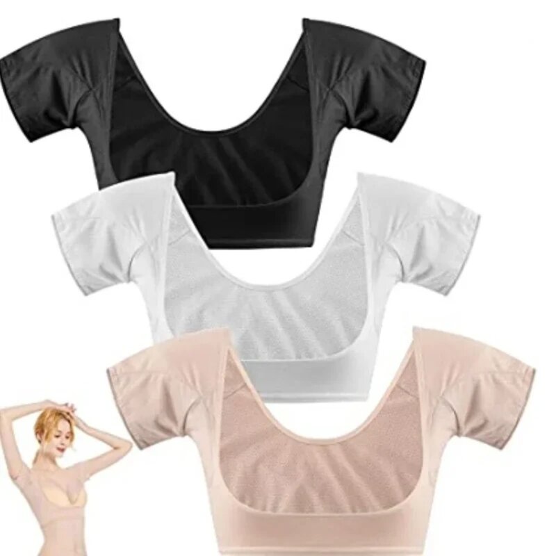 Underarm Sweat Absorption Pad Vest Mesh Quick-Drying T-shirt Shape Breathable Sweat Absorbing Anti-Sweat Stain Milk Silk
