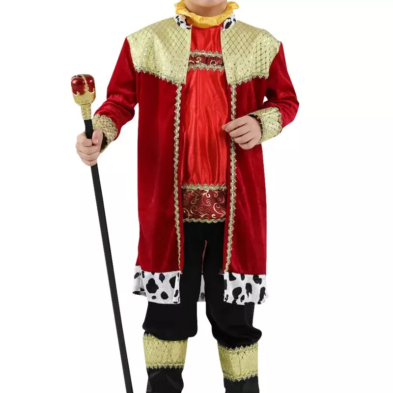 Costume d'Halloween du dérivPrince avec Couronne pour Garçon et Fille, Ensembles de Vêtements de Carnaval Fantaisie pour Enfant