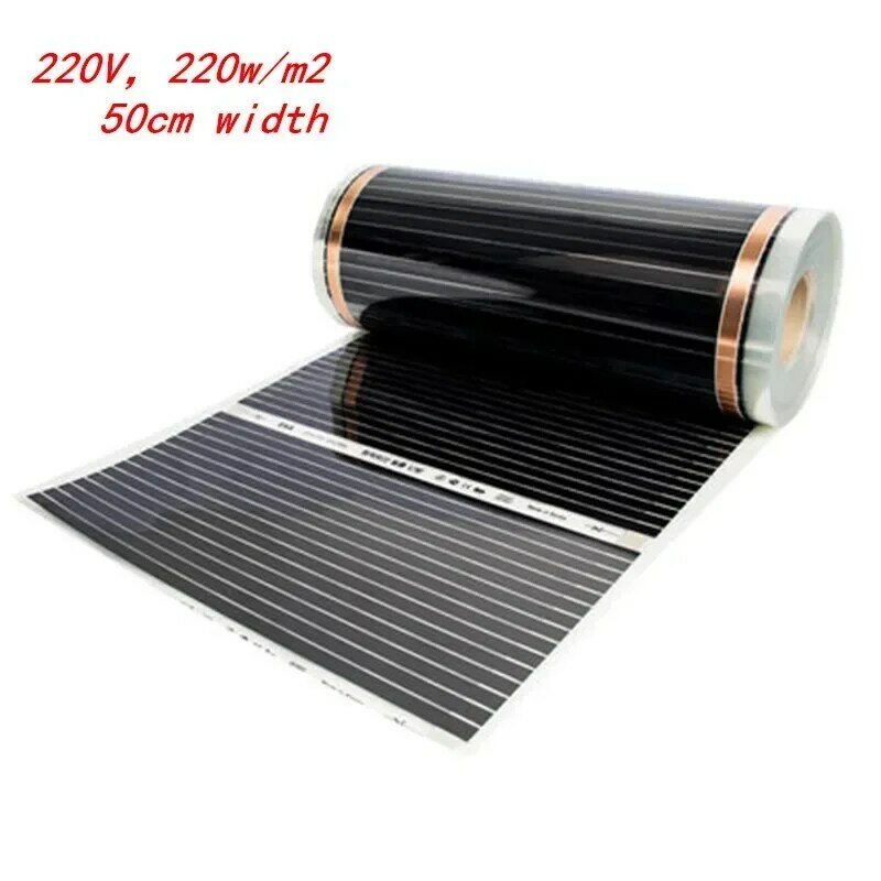 AC220V pellicola per riscaldamento a pavimento a infrarossi 220w/m2 tappetino caldo con morsetti paste isolanti