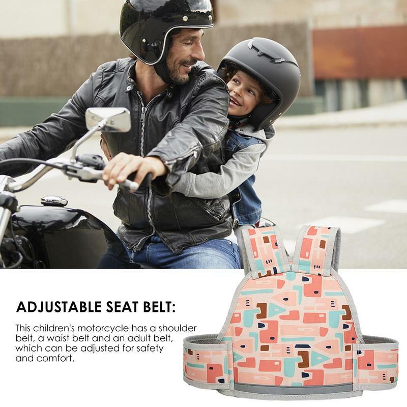 Harnes sepeda motor untuk anak-anak, tali keselamatan kendaraan dengan Strip reflektif, jaring bernapas 3D, ringan, sepeda motor