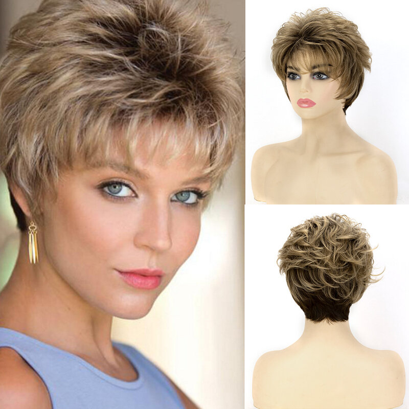 Small Area Short Curly Synthetic Hair Topper with Fluffy Curls, Clip-in Hairpieces for Women's Daily Use