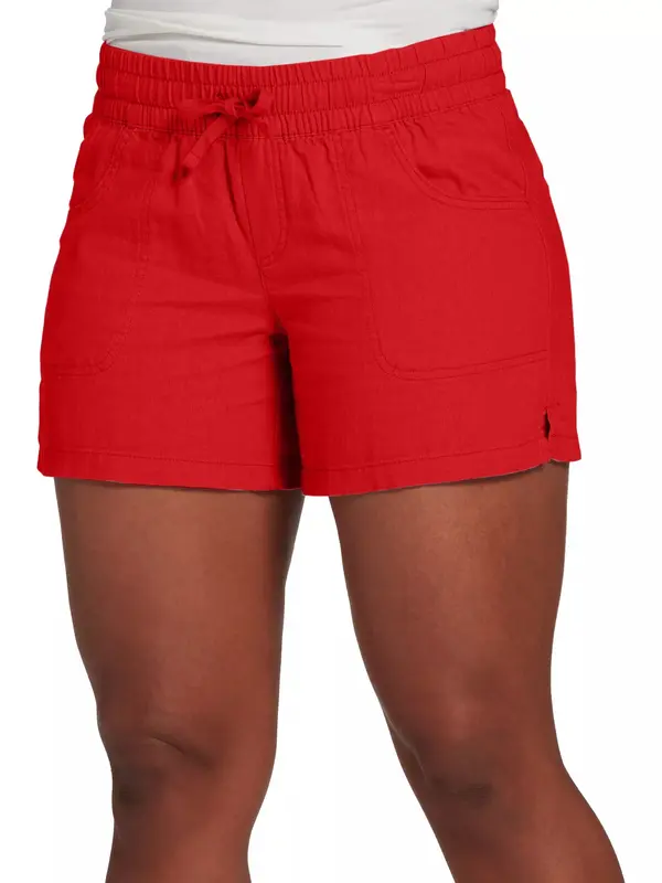 2023 S-5XL Fashion Women Summer Casual Solid Color Elastic Waist Lace Up Split Shorts Casual Short Pants