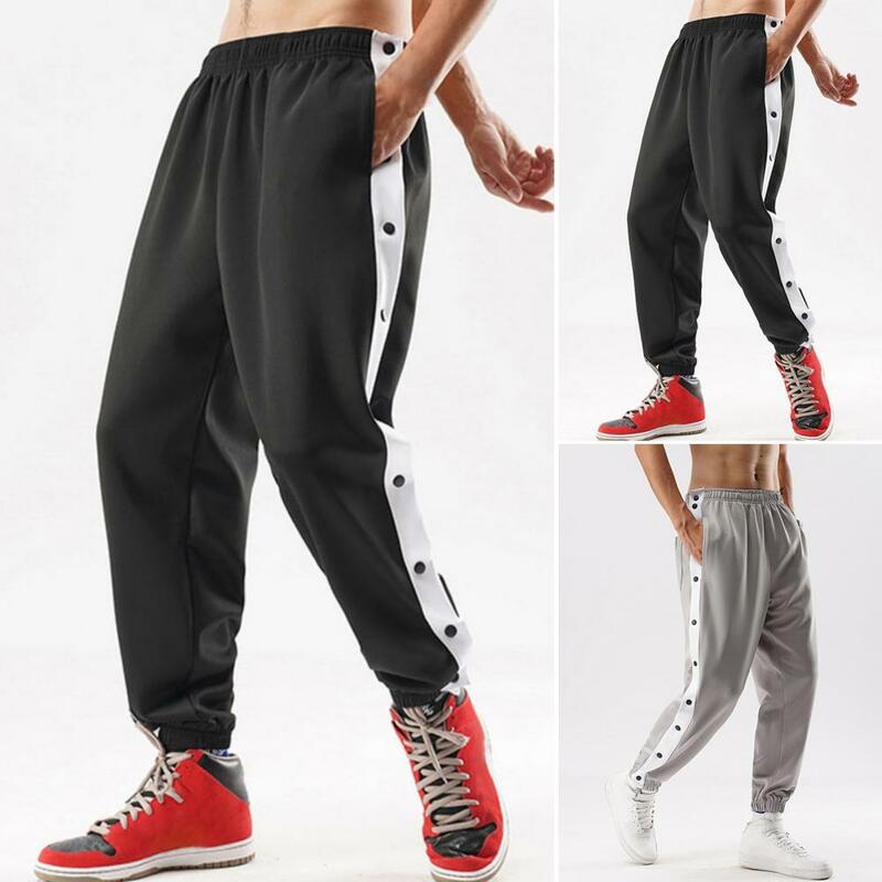 Spodnie typu Casual w dotyku w średnim wieku lekki patchworkowy w stylu Casual kolor męski spodnie do joggingu spodnie do joggingu wszechstronny