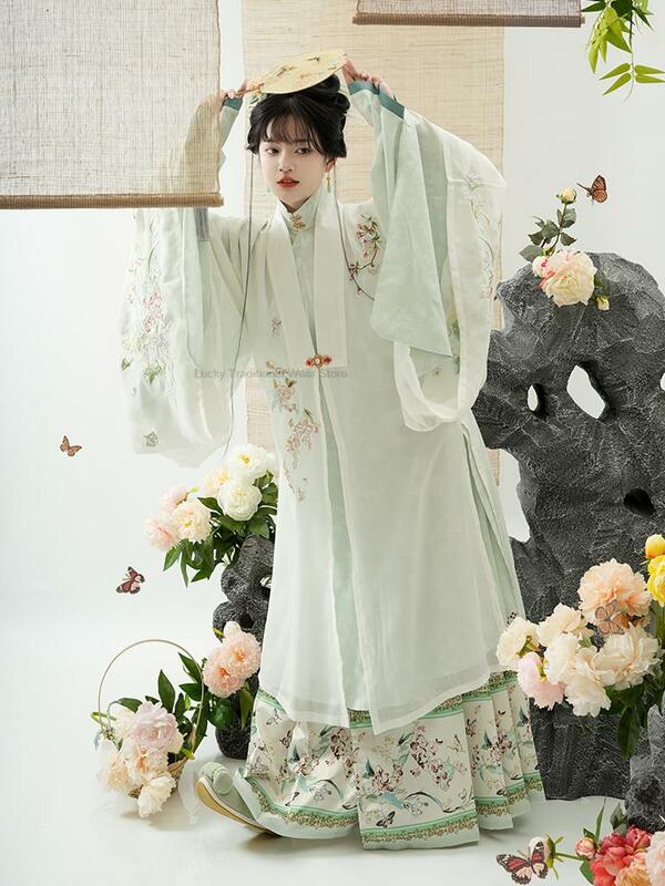 Robe traditionnelle chinoise chinoise de la dynastie des Prairies Ming pour femme, tenue gracieuse et vintage, ensemble de princesse