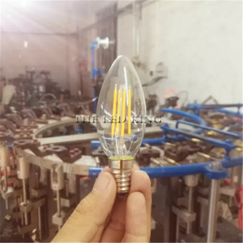 Bohlam Lampu Lilin Filamen LED 1-10x E14 220V 240V 6W 18W C35/C35L Bohlam Edison Vintage untuk Lampu Gantung Dingin/Putih Hangat