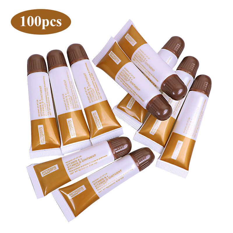100 Buah Vitamin A D Tato Gel Krim Perawatan Kebersihan Kulit Antibekas Luka Warna Perawatan PMU Aksesori Tato Coklat