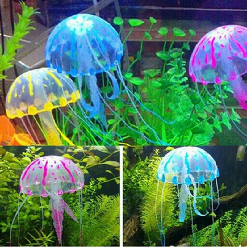 Искусственная светящаяся Медуза для плавания, аквариумное украшение для аквариума, живое растение для подводного плавания, светящееся украшение, водный ландшафт