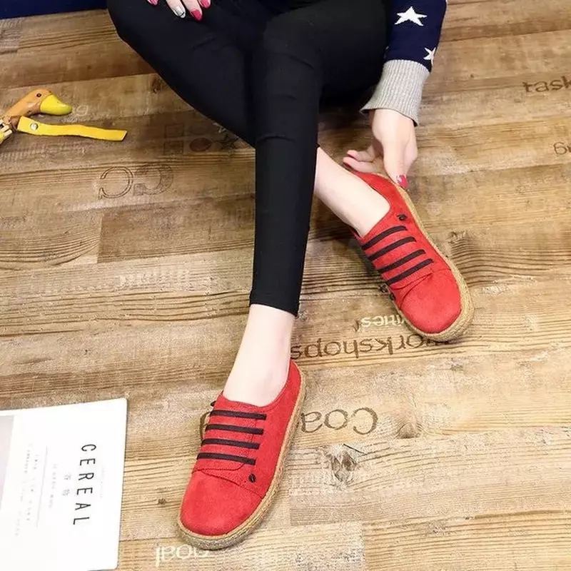 G4韓国フラットソール靴女性レジャー一言ペダル厚い底の豆の靴足快適な怠惰な靴2021新しい
