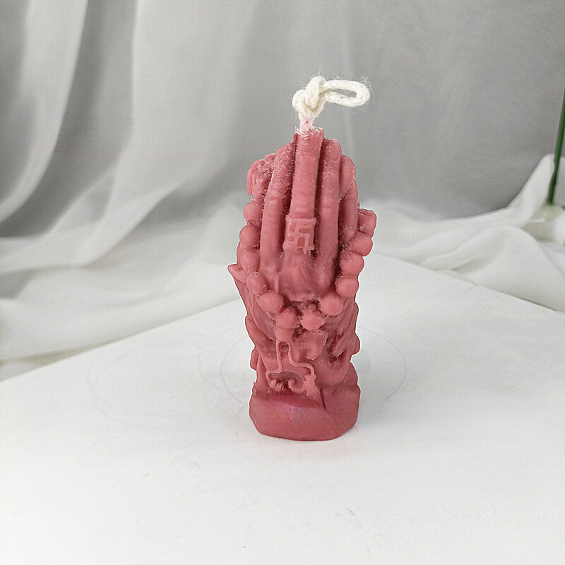 Diy budista orando mão vela molde armadilha dragão vela molde resina cola epoxy gesso argila molde decoração para casa ornamento que faz a ferramenta