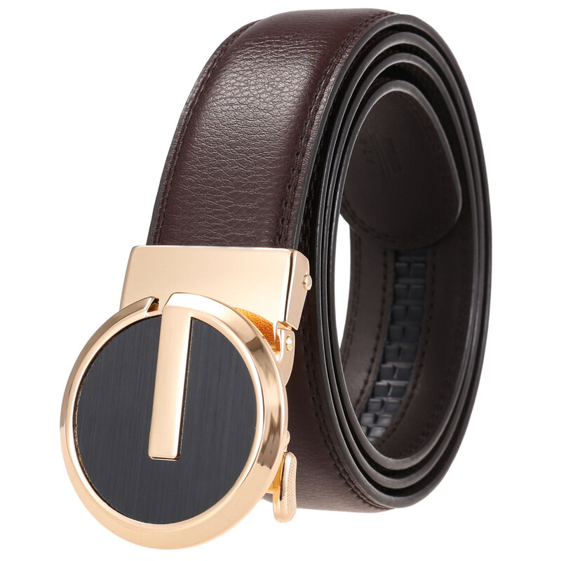Designer belts for Men Metal Automatic Buckle Split Leather Waist belt for luxury fashion cowhide men's belt 3.5cm LY136-0004-1