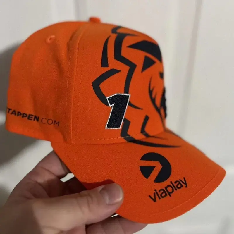 F1 Bulls Racing Team Baseball Hat, High Quality Orange Lion Hat Max Verstappen Design, 2024