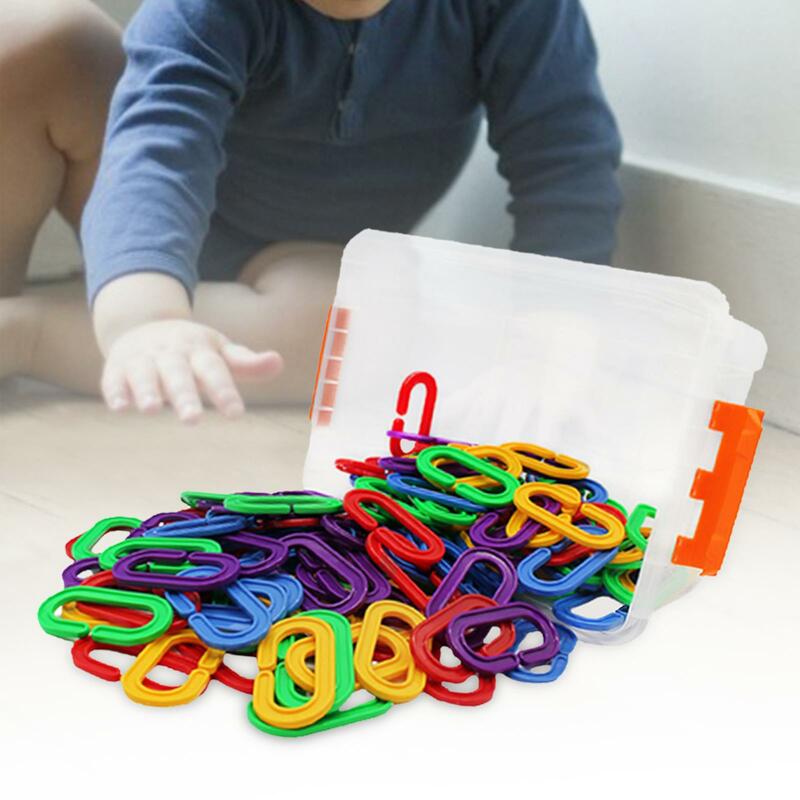150Pcs C Hook DIY Toys Counting and Sorting Educational Sensory Toys Chain Links for Playroom Preschool Kids
