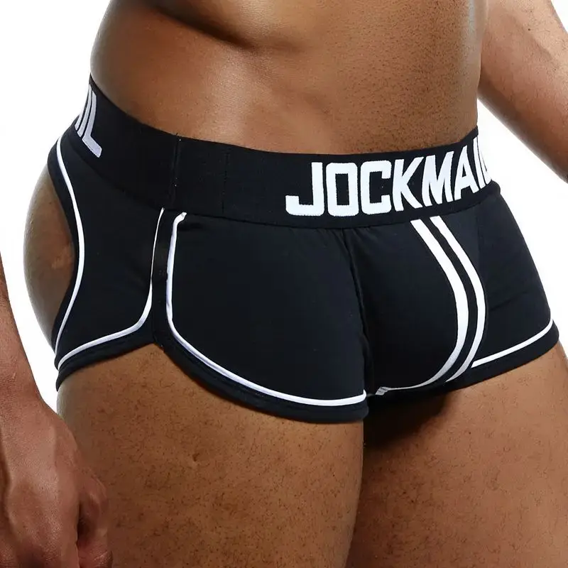 JOCKMAIL เกย์ชุดชั้นในชายนักมวย Backless Jockstrap สตริง Homme เซ็กซี่เร้าอารมณ์ Homens Mens Thongs และ G Strings Cueca