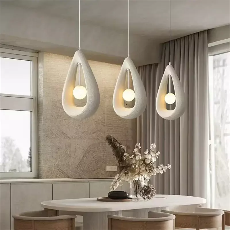Nordic Wabi Sabi lampy wiszące doprowadziły do jadalni salon oświetlenie wiszące minimalizm kryty Loft podwieszany wystrój domu lampy oprawy