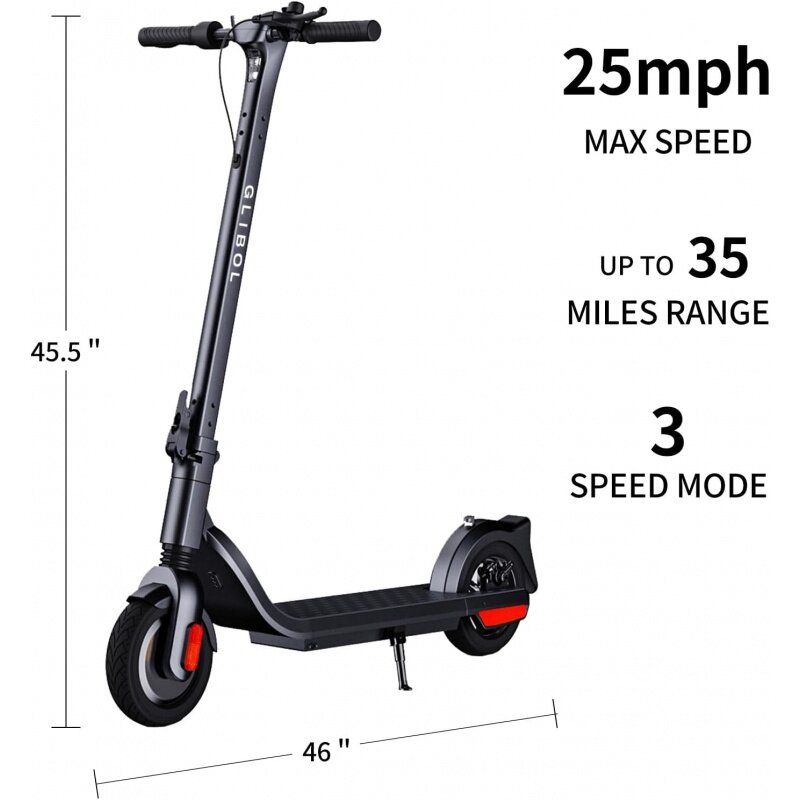 Scooter elétrico rápido para adultos, sem escova DC Motor Wheels, portátil Folding Commuter E-Scooter, 25 mpph, 35 Mile, 8,5"