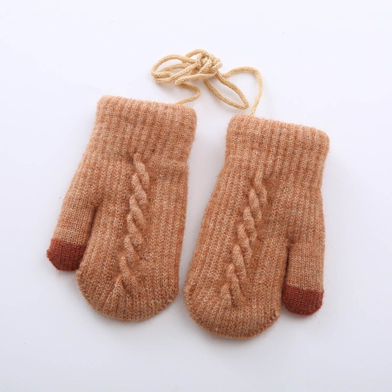 Wygodne rękawiczki Stylowe, jednokolorowe rękawiczki bez palców dla dzieci Zimowe QX2D