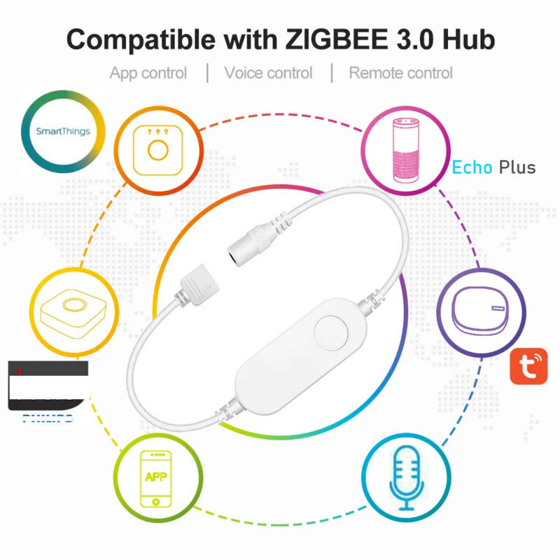 DC 5V 12V 24V Smart Zigbee RGB RGBW Led Controller Tuya Wifi Controller Dimmer For Led Strip Alexa Google Assistant Smartthings