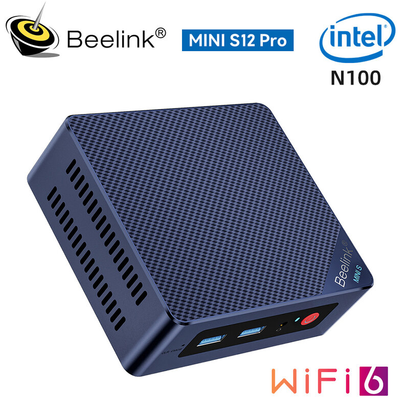 Beelink-Mini ordenador de escritorio S12 Pro, Intel N100, N5095, 8GB, 128GB, SSD de 256G, N95, VS GK3V