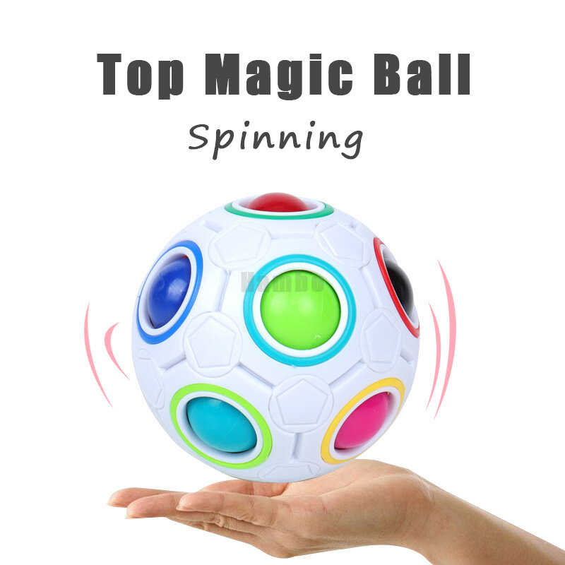 Antistress Magic Cube Top Fidget Toys Puzzle Rainbow Balls Children Educational Toy Adult Reliever Stress Anxiety Christmas Gift