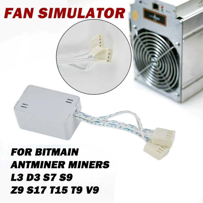 Simulatore di ventole per minatori Bitmain Antminer L3 D3 S7 S9 Z9 S17 T15 T9 V9 silenziatore filo regolazione automatica della velocità bianco