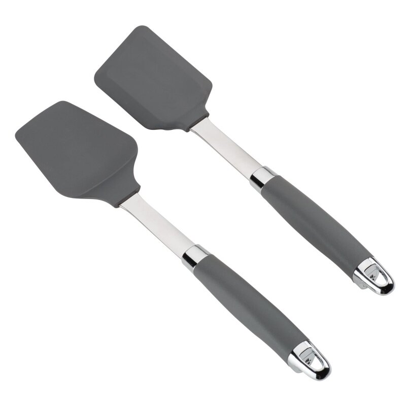 Anolon SureGrip Tools and Gadgets Set di utensili per cucchiaio con spatola antiaderente, 2 pezzi, Nylon, grafite
