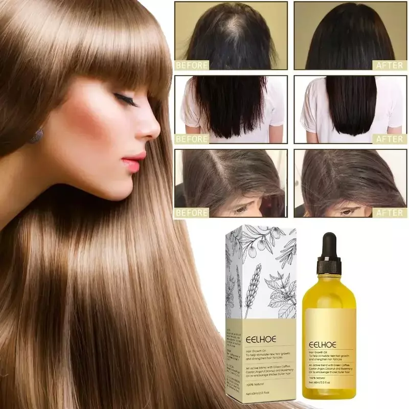 Olio naturale per la crescita dei capelli efficiente Anti perdita di capelli olio essenziale nutriente per la riparazione densa dei capelli danneggiati olio liscio idratante