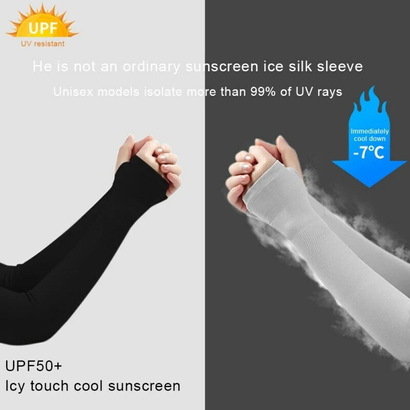 Cooling Arm Sleeves Cover Sports Running UV Sun Protection Outdoor Men Fishing Cycling Sleeves
