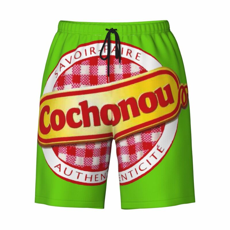 Cochonou กางเกงขาสั้นชายหาดสำหรับผู้ชาย, กางเกงขาสั้นโลโก้กางเกงขาสั้นแห้งเร็วกางเกงว่ายน้ำ
