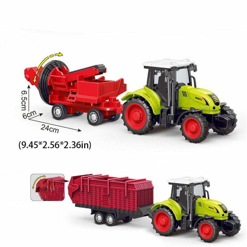 Model mobil mainan traktor pertanian, mobil mainan inersia, Trailer rekayasa, kendaraan teknik pertanian, hadiah ulang tahun