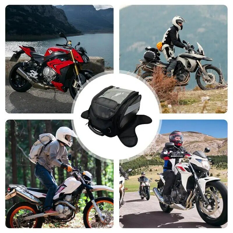 Bolsa para tanque de motocicleta, alforjas con pantalla táctil, bolsa de combustible para motocicleta, tanque de navegación para teléfono móvil, mochila para motocicleta
