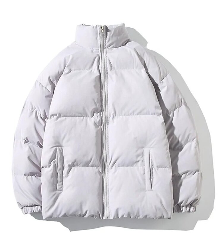 Jaqueta masculina de algodão acolchoada, casacos de gola alta, grossos, quentes, jovens, outono, inverno