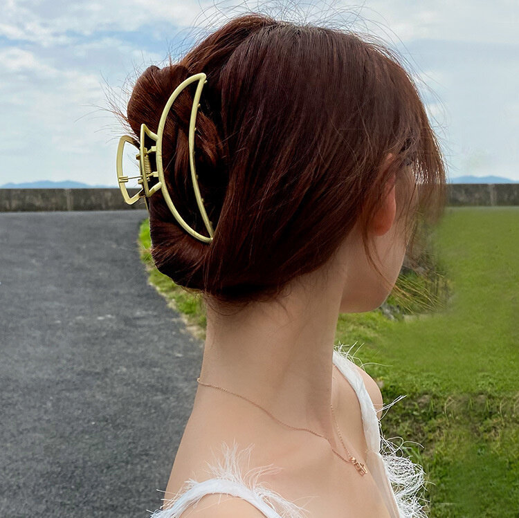 Nova moda ouro oco geométrico metal garra de cabelo vintage grampos de cabelo bandana hairpin cabelo caranguejo acessórios para o cabelo
