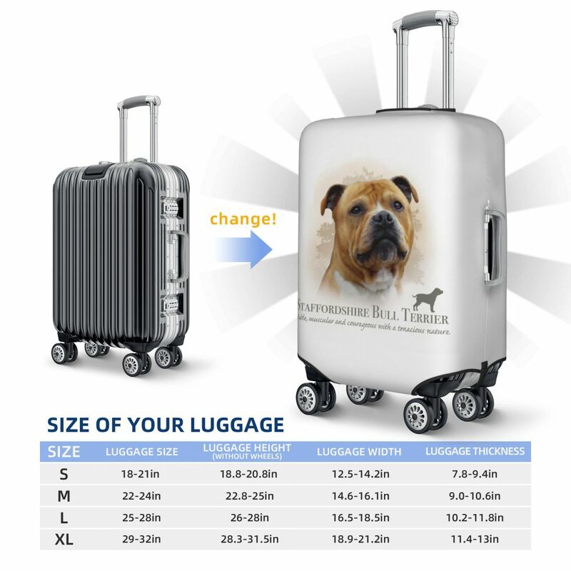 Custom stafter Bull Terrier copertura per valigia protezione antipolvere per cani e animali da compagnia per 18-32 pollici