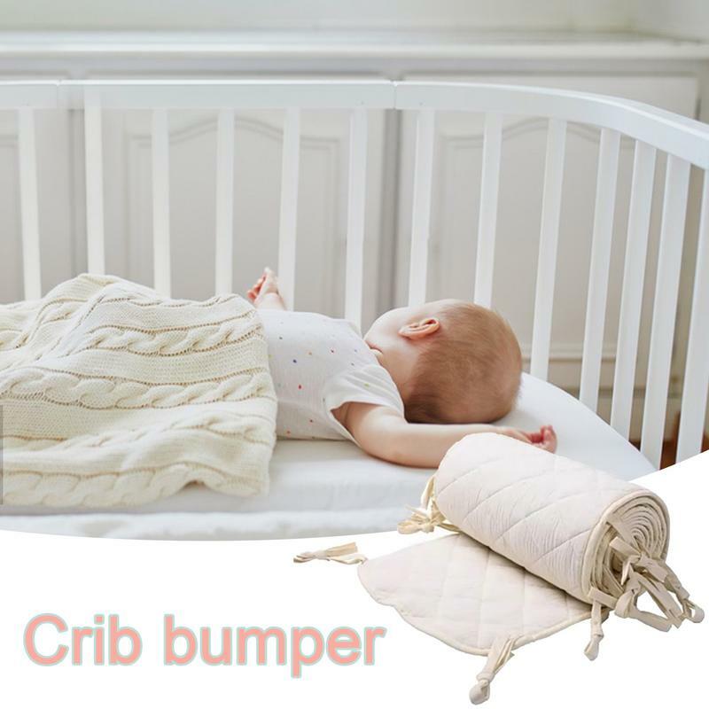 Bantalan tempat tidur bayi empuk, pelindung kepala tempat tidur aman untuk anak-anak anti-jatuh dapat bernafas ramah kulit