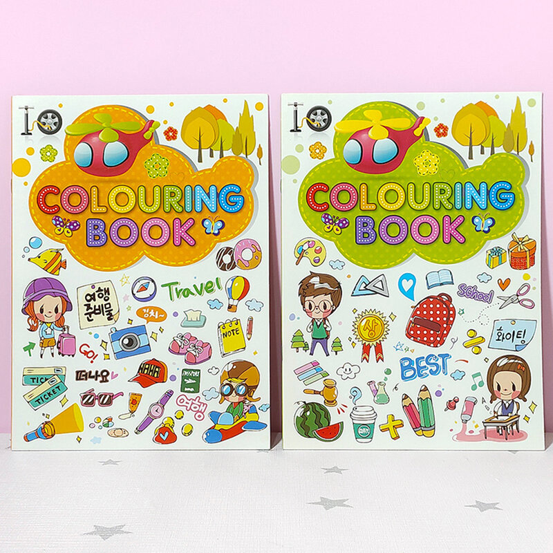 Libros de colorear de dibujos animados para niños, juguetes de papel educativos de dibujo para niños de jardín de infantes