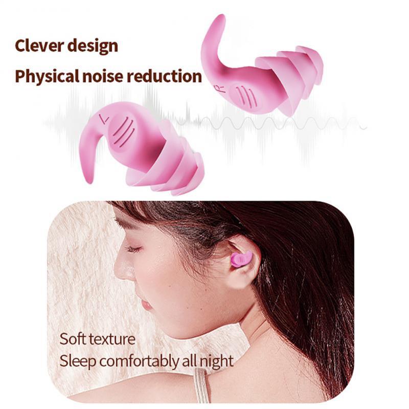 ปลั๊กหูสำหรับการนอนหลับ1/2ชิ้นปลั๊กอุดหูซิลิโคนอ่อนนุ่มรูปสมเสร็จ oido ruido