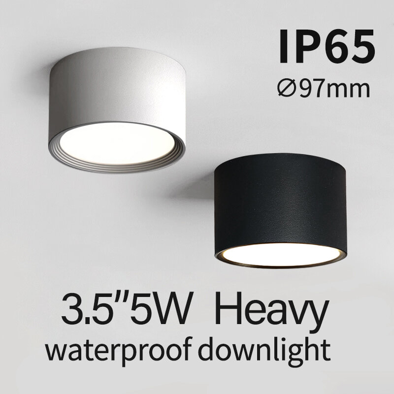 구멍이 없는 LED 천장 조명, IP65 방수 표면 장착 다운라이트, 야외 상점 문짝 광고, 야외 스포트라이트 캐노피
