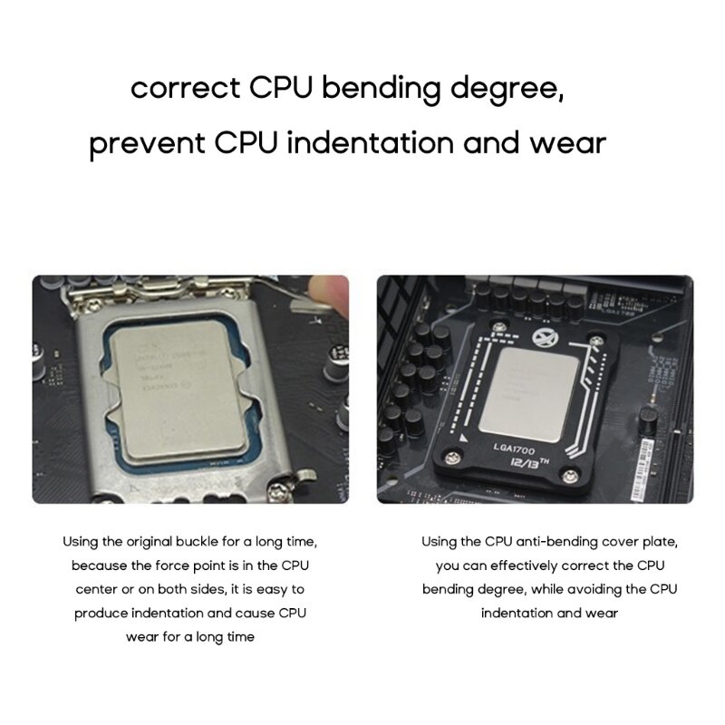 CPU ดัดแก้ไข Fixing หัวเข็มขัด Backplane สำหรับ LGA1700 LGA1800 Intel12th 13thGen- CNC- กรอบอลูมิเนียมอัลลอยด์