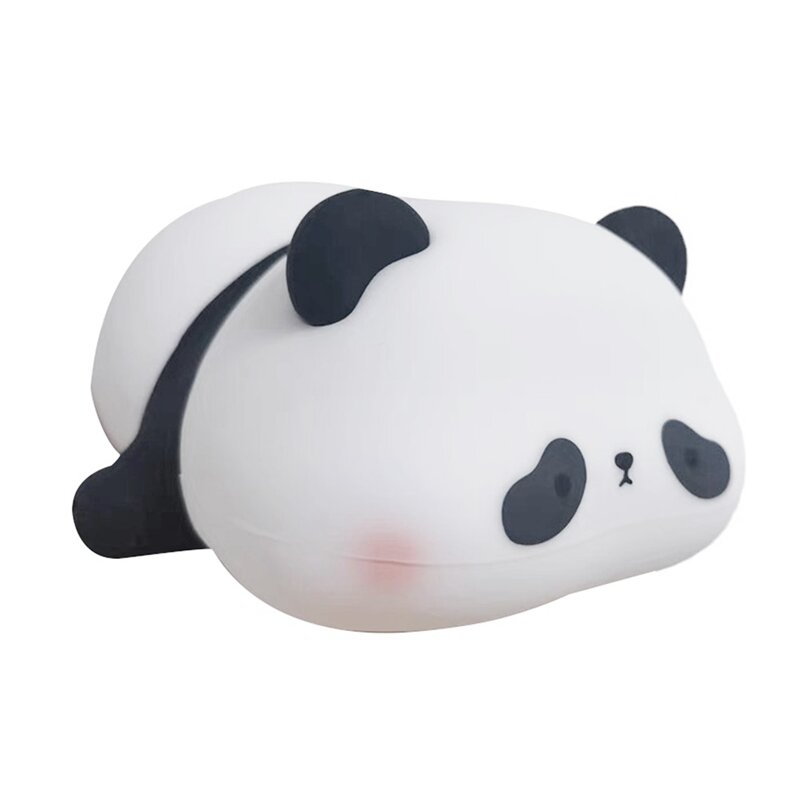 Panda Night Light,Food Grade Silicone,Rechargeable,Tap Fun Lamp For Room,Adjustable Brightness,Cute Stuff For Boys Girls Durable