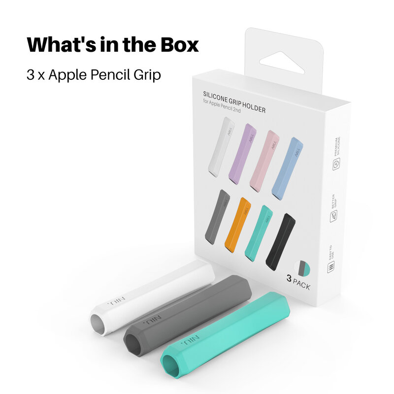 Apple Pencil用滑り止め保護カバー,USB-Cシリコン製,装着が簡単,ペングリップ,保護カバー,3, 2, 1