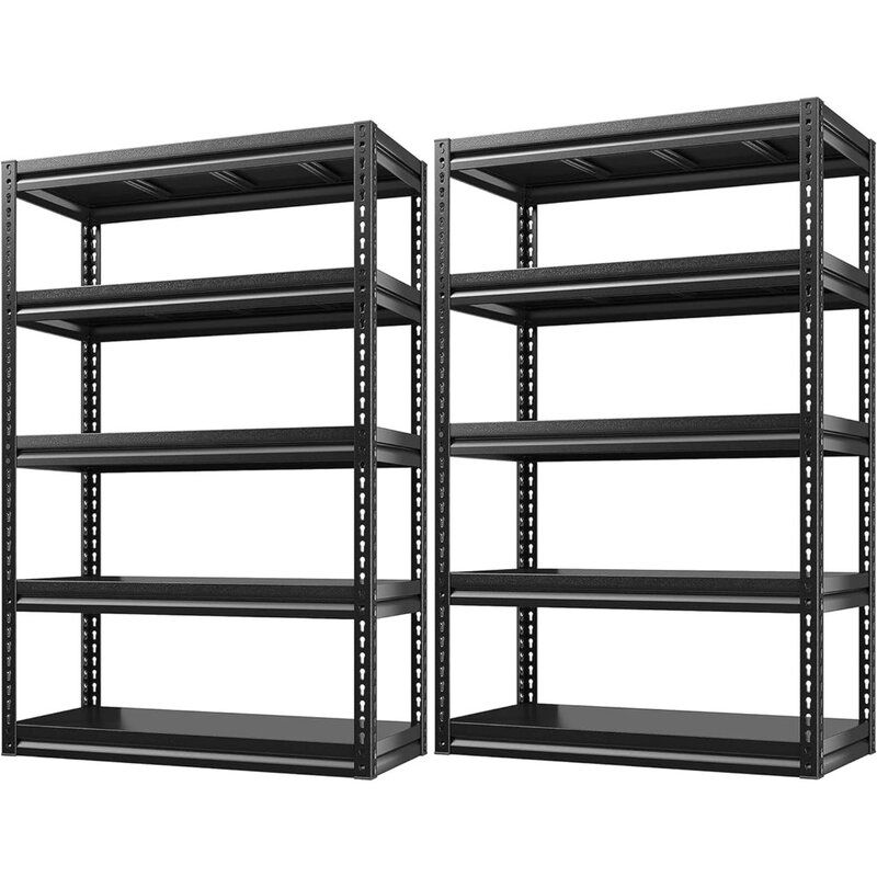 REIBII Garage Shelving, Garage Storage Shelves Holds 1690 LBS Garage Shelves Metal Shelving Black Large 17"D x 32"W x 72"H