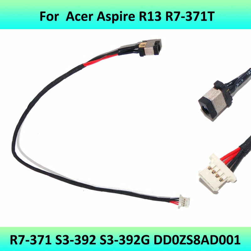 Arnés de conector de alimentación de CC para portátil Acer Aspire, R13, R7-371T, R7-371, S3-392, S3-392G, DD0ZS8AD001
